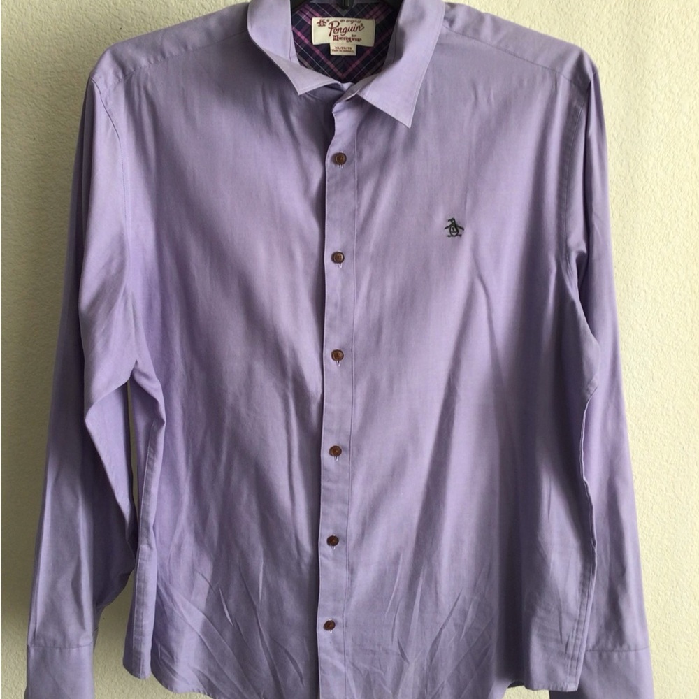 M009 Original Penguin Men's Lavender Button Down Shirt